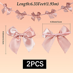 2Pcs Cloth Bowknot Hanging Banner for Christmas Tree Decoration&nbsp;AJEW-SP0002-82C