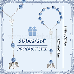 30Pcs Acrylic & Brass Chains Pendant Decorations&nbsp;HJEW-FH00095