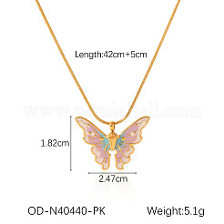 304 Stainless Steel Enamel Pendant Necklaces&nbsp;FS-WG8DC4E-02