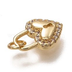 Brass Micro Pave Clear Cubic Zirconia Charms&nbsp;ZIRC-B002-11G