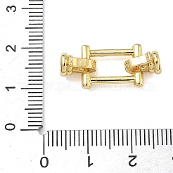 Rectangle Brass Micro Pave Clear Cubic Zirconia Fold Over Clasps&nbsp;KK-Z143-19G