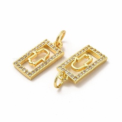 Rack Plating Brass Micro Pave Cubic Zirconia Pendants&nbsp;ZIRC-K089-06G