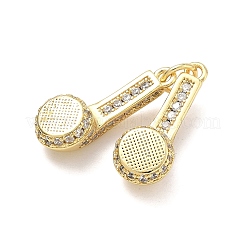 Brass Micro Pave Cubic Zirconia Pendants&nbsp;KK-P345-23G