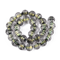 Frosted Handmade Foil Glass Beads Strands&nbsp;FOIL-Q002-02E