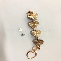 Alloy Plush Cloth Fabric Heart Link Chain for DIY Keychains&nbsp;AJEW-WH0188-88B
