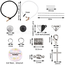 Heart & Round Magnetic Clasp Couple Bracelets DIY Making Kits&nbsp;DIY-SZ0006-27