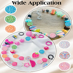 12Pcs 6 Colors Resin Rhinestone Beads&nbsp;RESI-LP0001-11