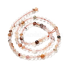 Natural Red Hematoid Quartz/Ferruginous Quartz Beads Strands&nbsp;G-H282-06