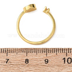 Brass Micro Pave Cubic Zirconia Cuff Rings for Women&nbsp;RJEW-K309-39E-G