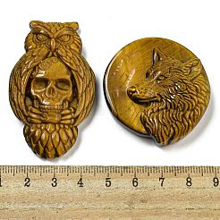 Halloween Natural Tiger Eye Carved Cabochons&nbsp;G-U006-03