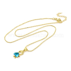 Brass Pave Cubic Zirconia Boy Love Pendant Necklaces for Women&nbsp;NJEW-S430-01G-03