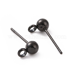 304 Stainless Steel Ball Post Stud Earring Findings&nbsp;X-STAS-Z035-01EB-B