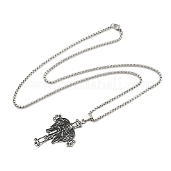 201 Stainless Steel Pendant Necklaces&nbsp;LS-NJEW-H030-03P