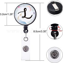 4 Pcs 4 Styles ABS Plastic Retractable Badge Reel&nbsp;AJEW-FG0001-37A