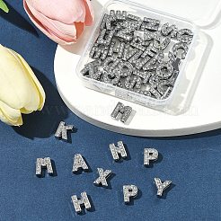 52Pcs 26 Styles Alphabet Alloy Initial Slide Charms with Grade A Rhinestones&nbsp;ALRI-FS0001-08