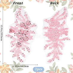 3D Flower Polyester Embroidery Sew on Appliques&nbsp;DIY-WH20010-35B-02