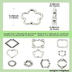 100Pcs 10 Styles Tibetan Style Alloy Bead Frame&nbsp;FIND-CJ0003-76