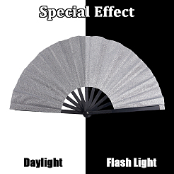 Glitter Plastic & Oxford Cloth Fan with Fan Bags&nbsp;AJEW-WH20022-89C
