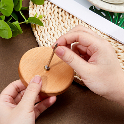 1Pc Alloy Spike Wooden Memo Receipt Holder&nbsp;AJEW-FH0007-03