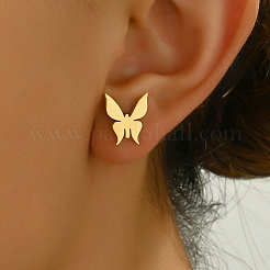 Stainless Steel Butterfly Stud Earrings&nbsp;IK6495