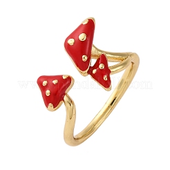 Brass Enamel Open Cuff Rings for Women&nbsp;RJEW-U057-24G