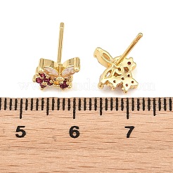 Brass Micro Pave Cubic Zirconia Stud Earrings for Women&nbsp;KK-A305-07G-01