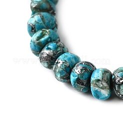 Synthetic Silver Line Turquoise Beads Strands&nbsp;G-L617-E03-4x6mm