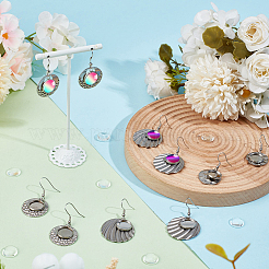 Blank Dome 316 Surgical & 304 Stainless Steel Dangle Earrings DIY Making Kit&nbsp;DIY-SC0024-45