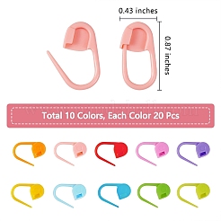 200Pcs 10 Colors Eco-Friendly ABS Plastic Knitting Crochet Locking Stitch Markers Holder&nbsp;KY-SZ0001-28