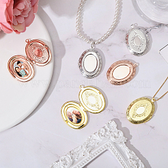 8Pcs 4 Colors Brass Locket Pendants&nbsp;KK-CA0002-85