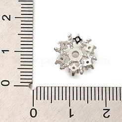 Rack Plating Brass Micro Pave Clear Cubic Zirconia Bead Caps&nbsp;KK-H508-18P