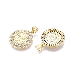 Religion Brass Micro Pave Clear Cubic Zirconia Pendants&nbsp;KK-N287-43G-03