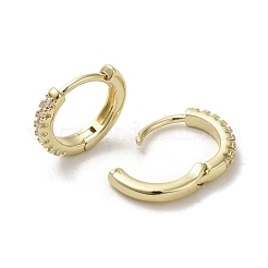 Brass Micro Pave Cubic Zirconia Hoop Earring&nbsp;EJEW-C082-01C-G