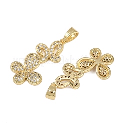 Brass Micro Pave Cubic Zirconia Pendants&nbsp;KK-I358-046G