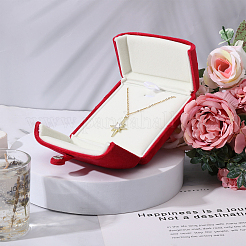 Double Door Velvet Jewelry Pendant/Necklace Gift Storage Boxes&nbsp;CON-WH0086-157