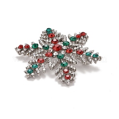 Colorful Rhinestone Snowflake Brooch for Christmas&nbsp;JEWB-A004-04P