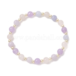 Natural Aquamarine & Rose Quartz & Amethyst Beaded Stretch Bracelets for Women&nbsp;BJEW-JB13357