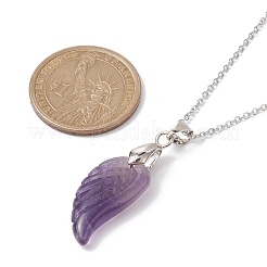 Natural Mixed Gemstone Wing Pendant Necklaces&nbsp;NJEW-JN04506