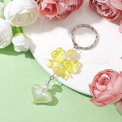 Acrylic Heart with Bowknot Keychains&nbsp;KEYC-JKC00612-04