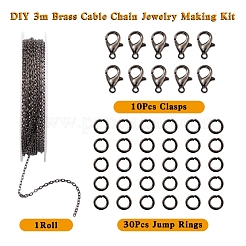 DIY 3m Brass Cable Chain Jewelry Making Kit&nbsp;DIY-YW0005-75B