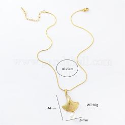 3Pcs French Stainless Steel & Round White Shell Pearl Fan Pendant Necklaces for Women&nbsp;DZ3657