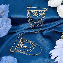 2Pcs 2 Styles Steel Brooches&nbsp;JEWB-BM0001-01G