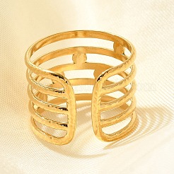 304 Stainless Steel Multi-layer Open Cuff Rings for Women&nbsp;LS-STAS-Z108-03G-04