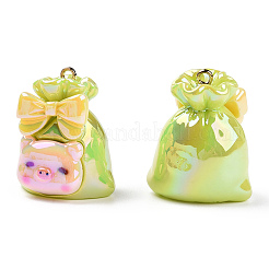 UV Plated Rainbow Resin Pendants&nbsp;RESI-N039-01