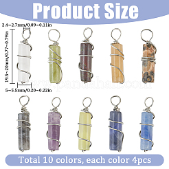40Pcs 10 Styles Natural Mixed Gemstone Pendants&nbsp;G-SC0003-10
