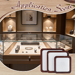 3Pcs 3 Styles Square Wooden Organizer Display Jewelry Plates&nbsp;ODIS-MA0001-02