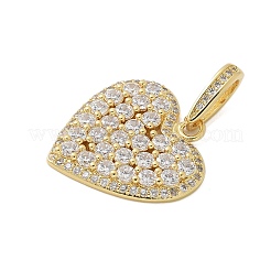 Brass Micro Pave Cubic Zirconia Pendants&nbsp;X-KK-P293-06G