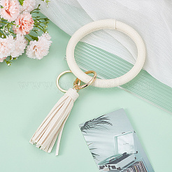 PU Leather Tassel Bracelet Wristlet Keychain&nbsp;AJEW-SC0003-67B