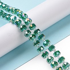 Electroplate Transparent Glass Beads Strands&nbsp;LS-EGLA-H101-03D