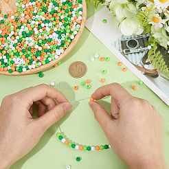 Saint Patrick's Day Theme 1200Pcs 4 Colors Opaque Acrylic Beads&nbsp;MACR-SC0001-81